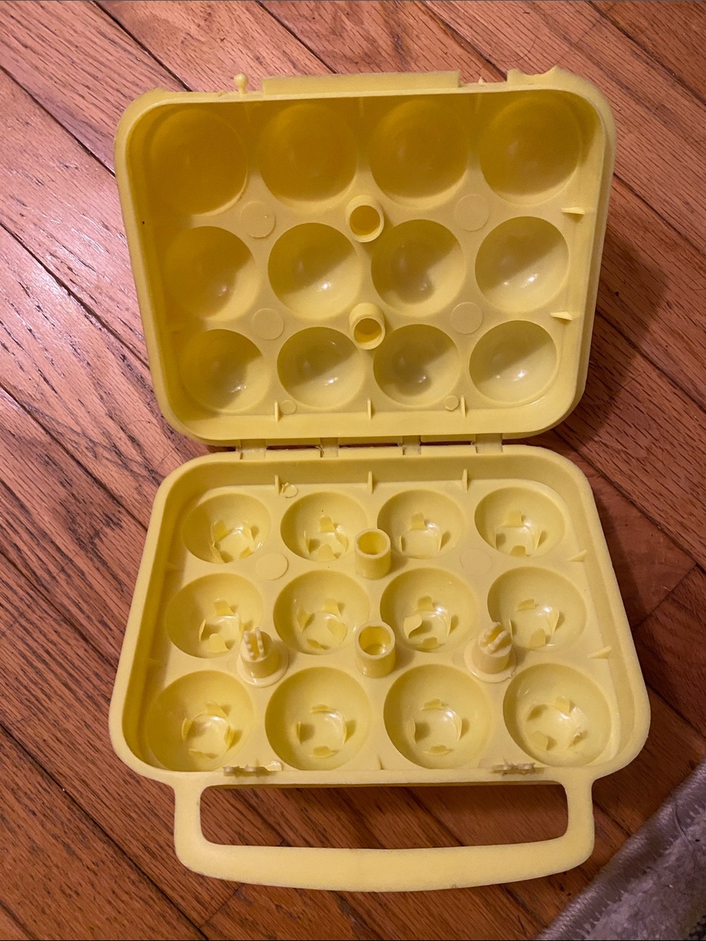 Vintage French Mid Century Lemon Yellow  Egg Box camping hiking